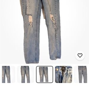 Fashion Nova Light Blue Distressed Boyfriend Jeans
